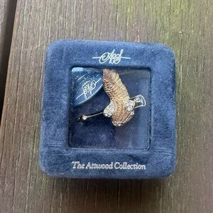 Vintage Attwood & Sawyer Flying Canada Goose Swan Pin Brooch Rhinestone